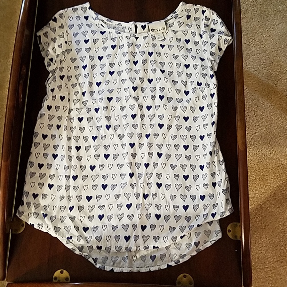 Heart-Print Blouse